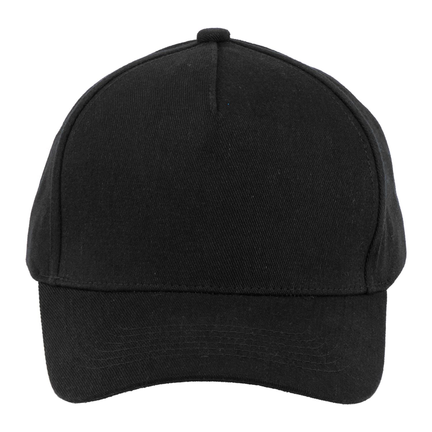 Black Recycled Cotton Twill 5 Panel Ballcap