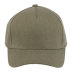 Olive Recycled Cotton Twill 5 Panel Ballcap shown from the front