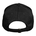 Black Recycled Cotton Twill 5 Panel Ballcap shown from behind