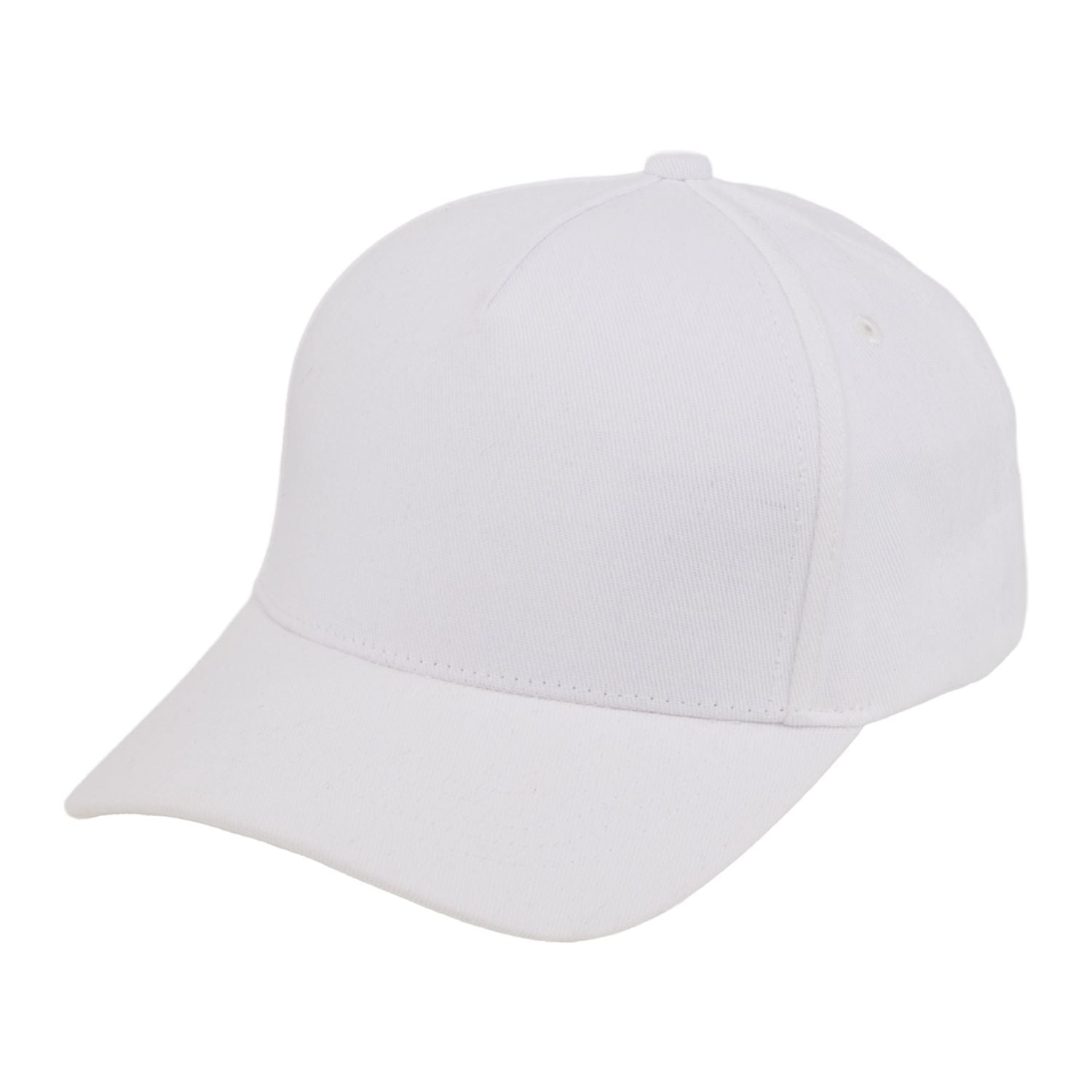 White Recycled Cotton Twill 5 Panel Ballcap