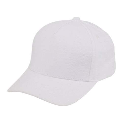 White Recycled Cotton Twill 5 Panel Ballcap