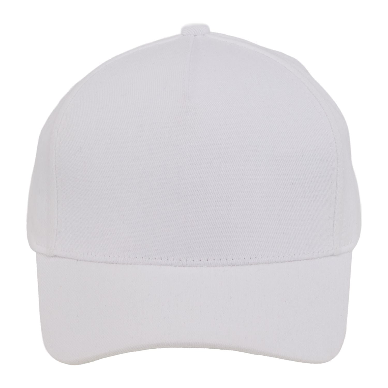 White Recycled Cotton Twill 5 Panel Ballcap