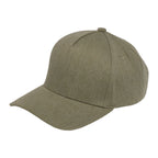Olive Recycled Cotton Twill 5 Panel Ballcap