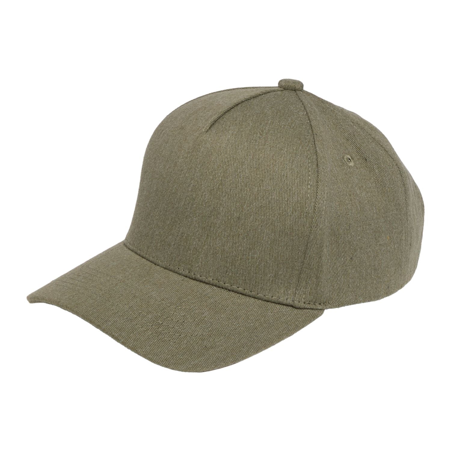 Olive Recycled Cotton Twill 5 Panel Ballcap