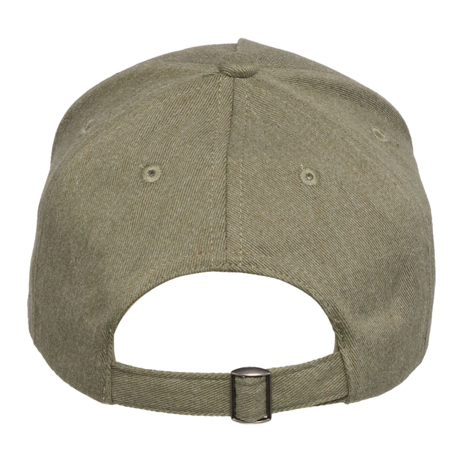 Olive Recycled Cotton Twill 5 Panel Ballcap shown from behind