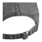 Black Recycled Cotton Washed 6 Panel Ballcap shown from the back 