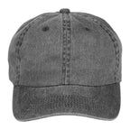 Black Recycled Cotton Washed 6 Panel Ballcap