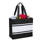 Varsity Box Tote Black Side Profile