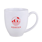 White 15 Oz. Ceramic Bistro Mug with a custom logo