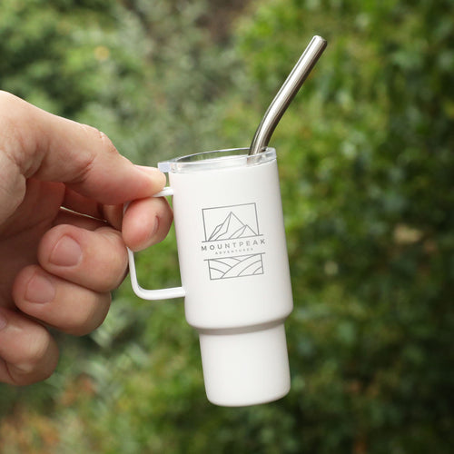 White 2 Oz. Mini Stainless Steel Tumbler With Straw with a custom logo