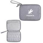 Gray rPET Euro Tech Organizer with custom logo on front