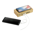 Bamboo Wireless Charging Desk Clock