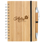 Bamboo Wire-bound Notebook w/ Bamboo Pen