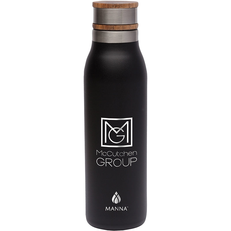 Manna™ Ascend 18 oz. Stainless Steel Water Bottle w/ Acacia Lid