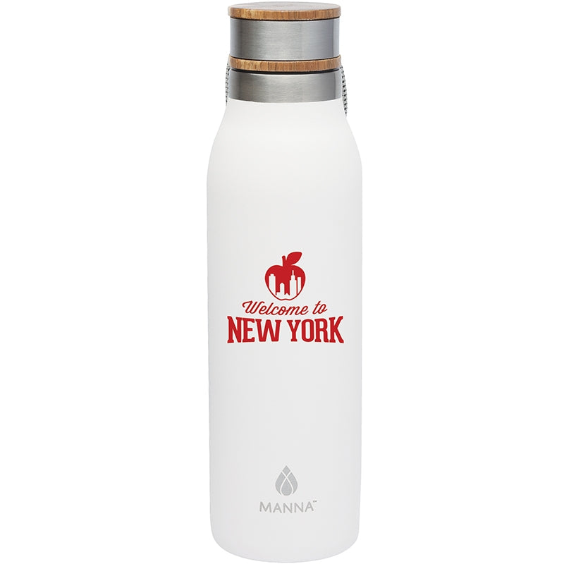 Manna™ Ascend 18 oz. Stainless Steel Water Bottle w/ Acacia Lid