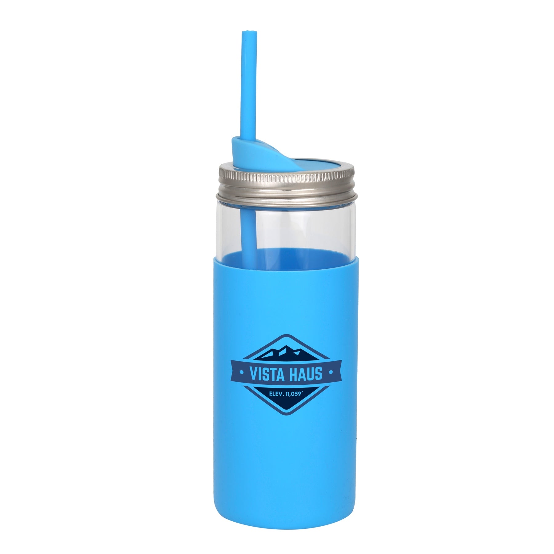 Galapagos – Borosilicate Glass Mason Jar with Silicone Lid and Straw