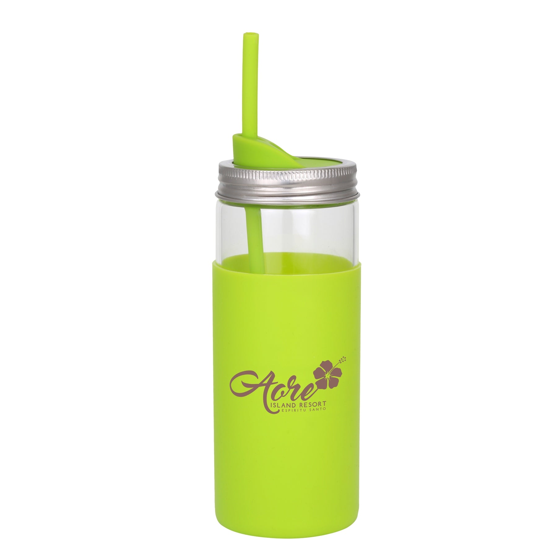 Galapagos – Borosilicate Glass Mason Jar with Silicone Lid and Straw