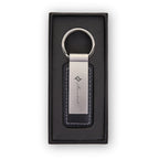 Leatherette & Metal Keychain in Giftbox