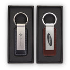 Leatherette & Metal Keychain in Giftbox