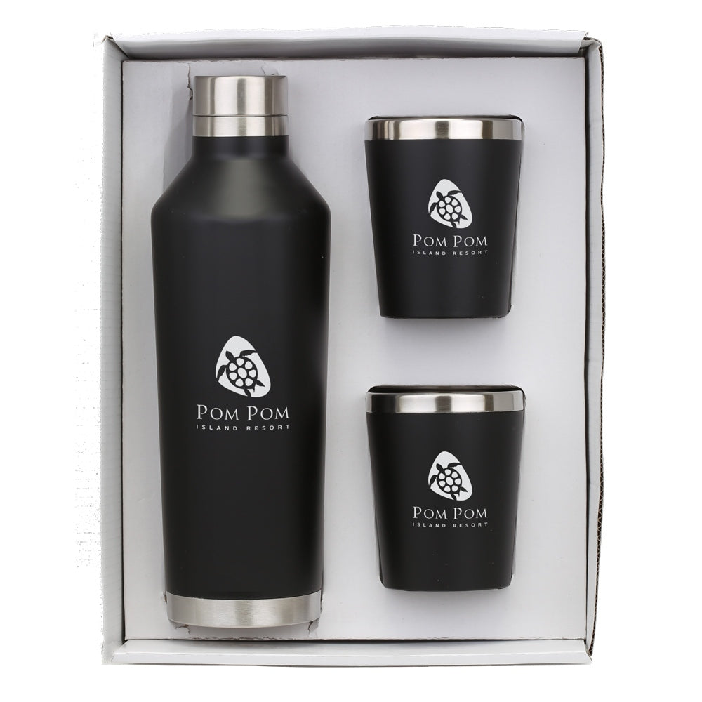 Stainless Steel Bottle & Tumblers Gift Set