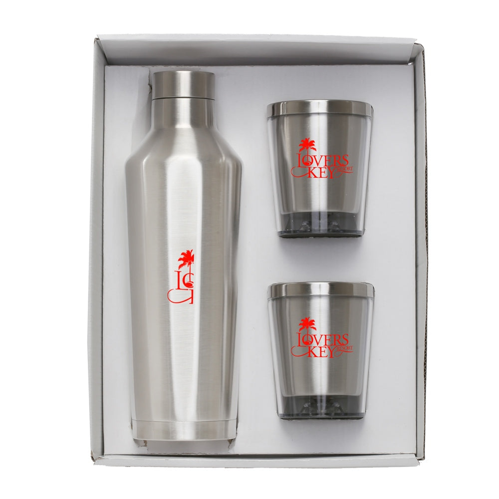 Stainless Steel Bottle & Tumblers Gift Set