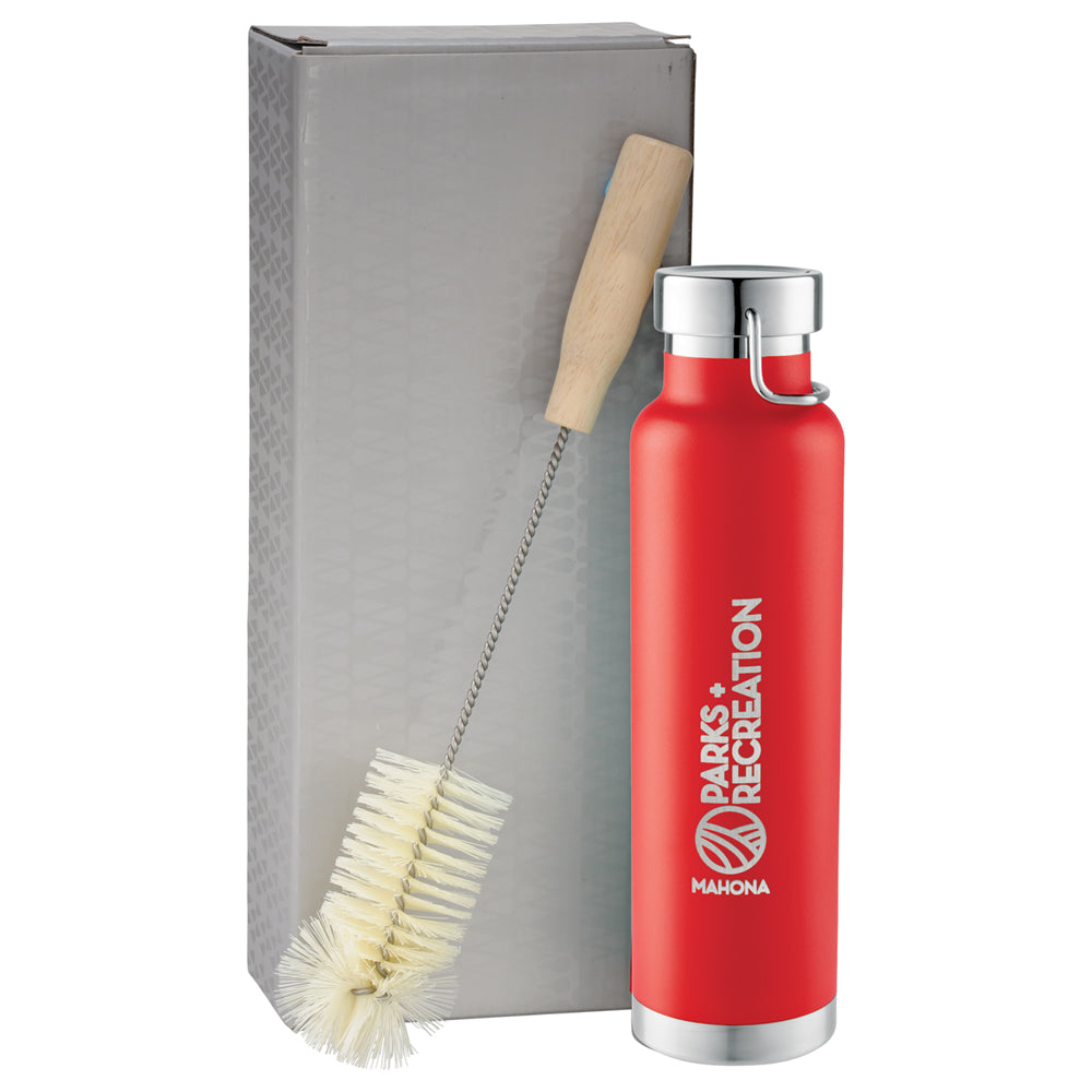 Thor Copper Vacuum Bottle with Brush 22oz