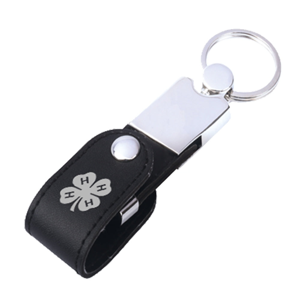Leatherette USB Drive Keychain