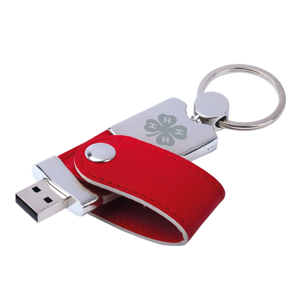 Leatherette USB Drive Keychain