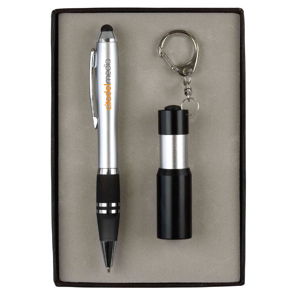 Stylus Pen & LED Flashlight/Bottle Opener Gift Set