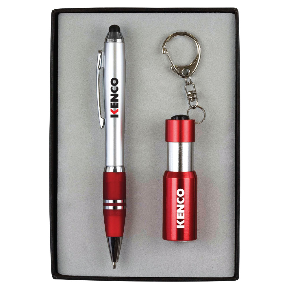 Stylus Pen & LED Flashlight/Bottle Opener Gift Set