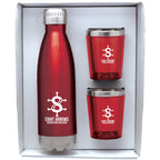 Stainless Steel Bottle & Tumblers Gift Set