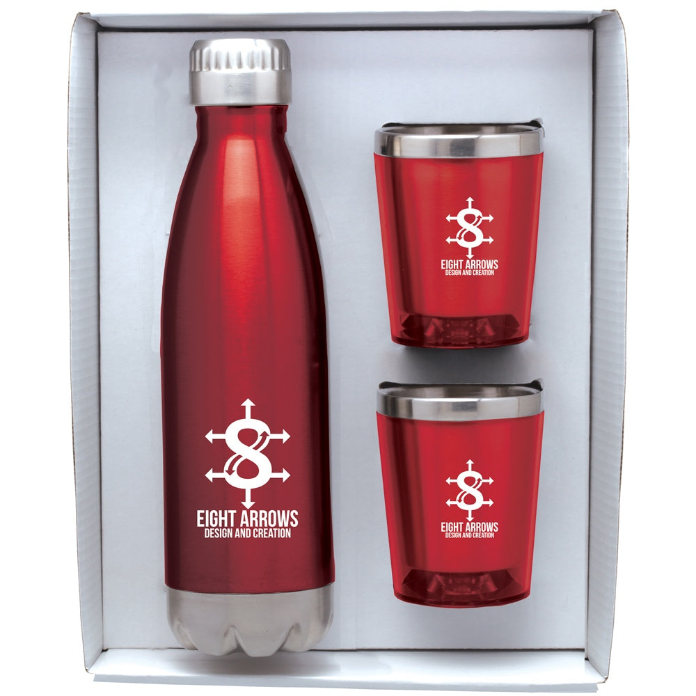 Stainless Steel Bottle & Tumblers Gift Set